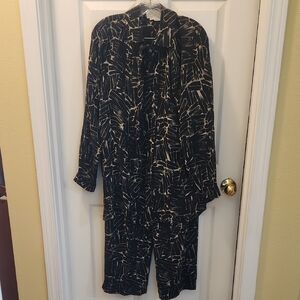 Black and Tan Patterned Jumpsuit